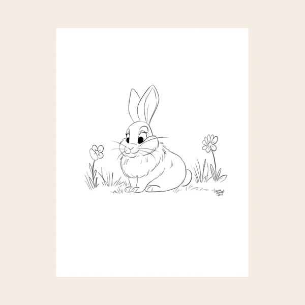 Page à colorier du petit lapin