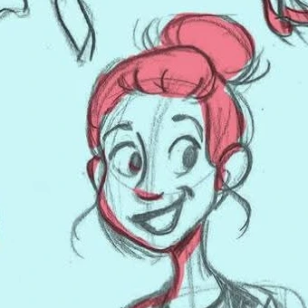Croquis d’une fillette joyeuse