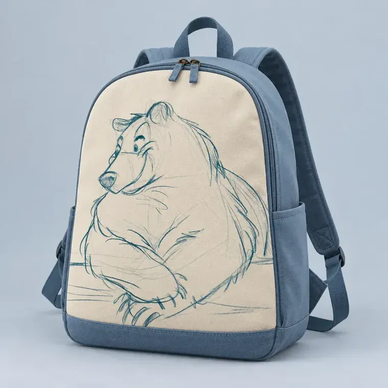 Sac à dos au croquis de l’ourson