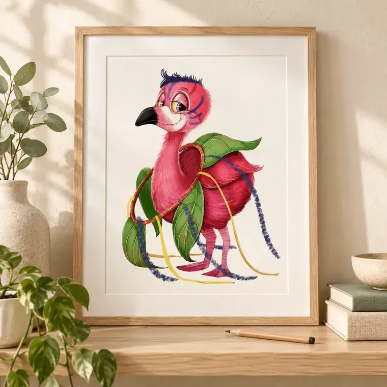 Affiche Le flamant rose