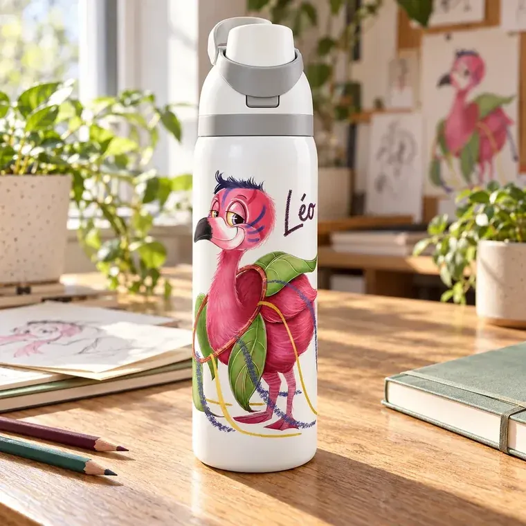 Gourde personnalisée du flamant