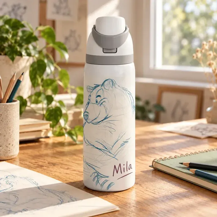 Gourde personnalisée au croquis de l’ourson