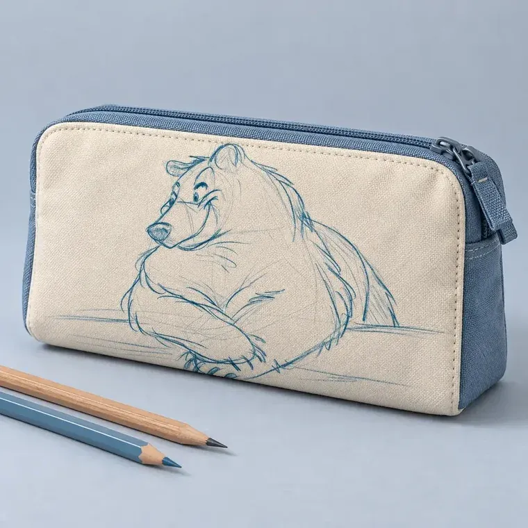 Étui à crayons au croquis de l’ourson