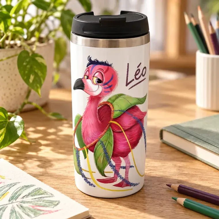 Tasse de voyage personnalisée du flamant