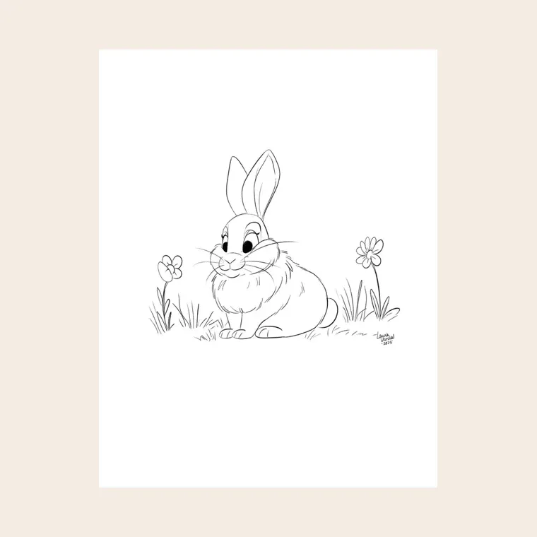Coloriage du petit lapin