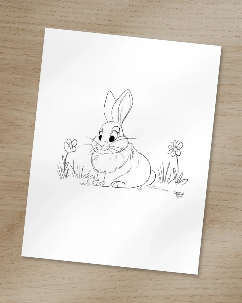 Coloriage du petit lapin