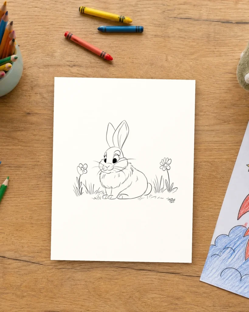 Coloriage du petit lapin
