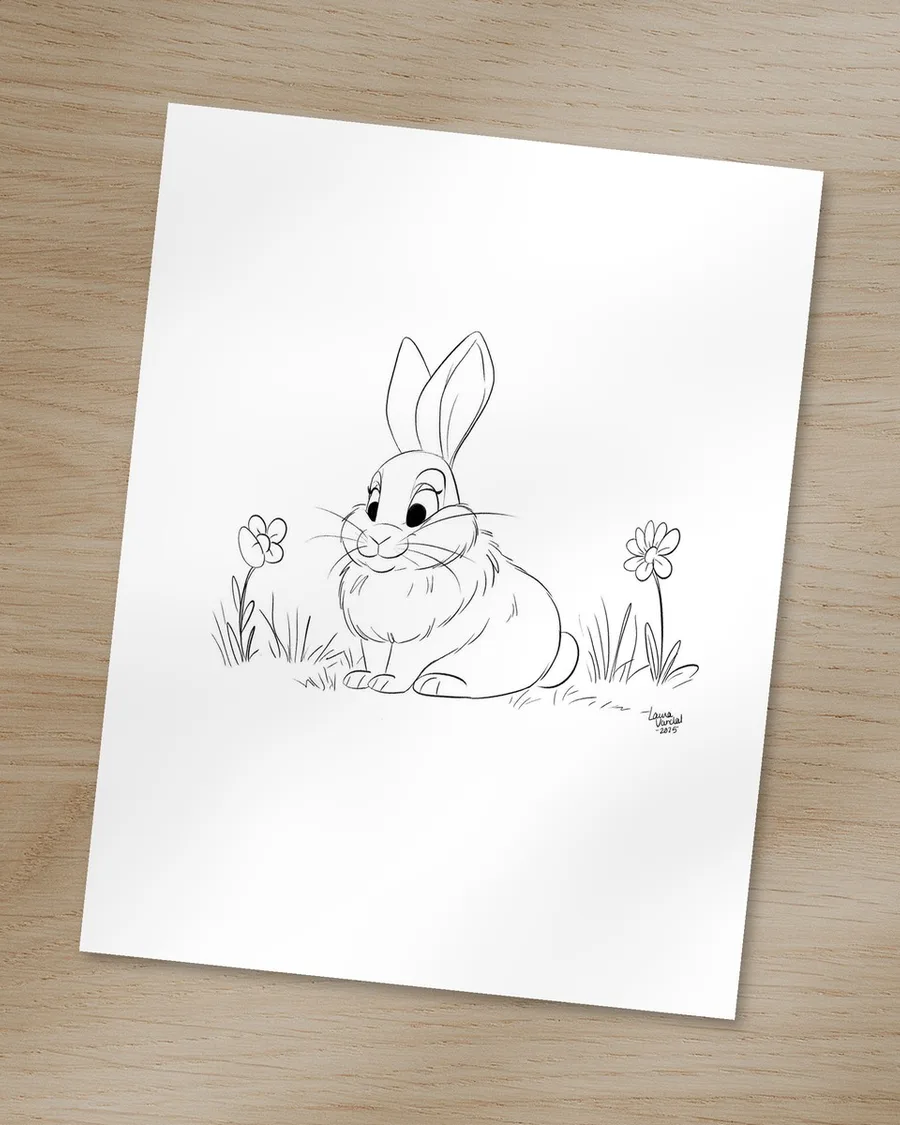 Coloriage du petit lapin